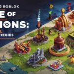 Digital illustration of a strategic map for Roblox Rise of Nations featuring miniature armies and various resources, with the title "Mastering Roblox Rise of Nations: Essential Tips & Strategies