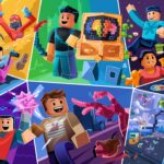 Image depicting diverse Roblox avatars playing various games together, including action adventures, puzzles, competitions, and virtual world exploration, highlighting the best Roblox games for friends in 2024.