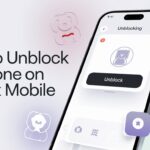 Mobile phone showing how to unblock someone on Roblox app with unblock button highlighted