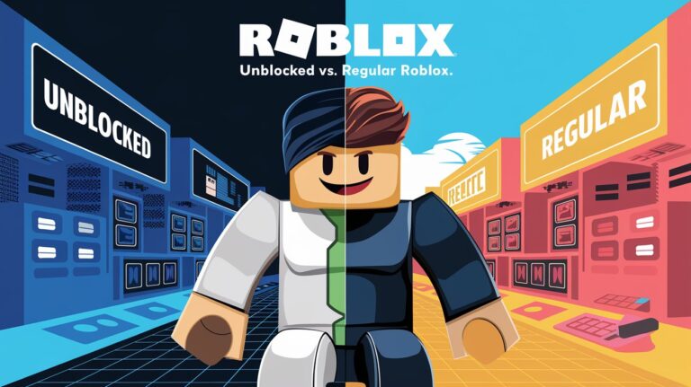 Comparison of Roblox Unblocked vs. Regular Roblox highlighting gameplay features, access differences, and security measures.